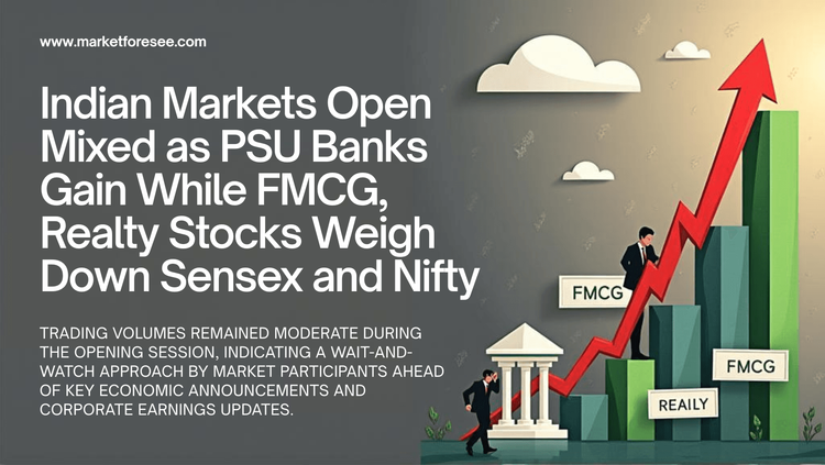 Indian Markets Open Mixed as PSU Banks Gain While FMCG, Realty Stocks Weigh Down Sensex and Nifty